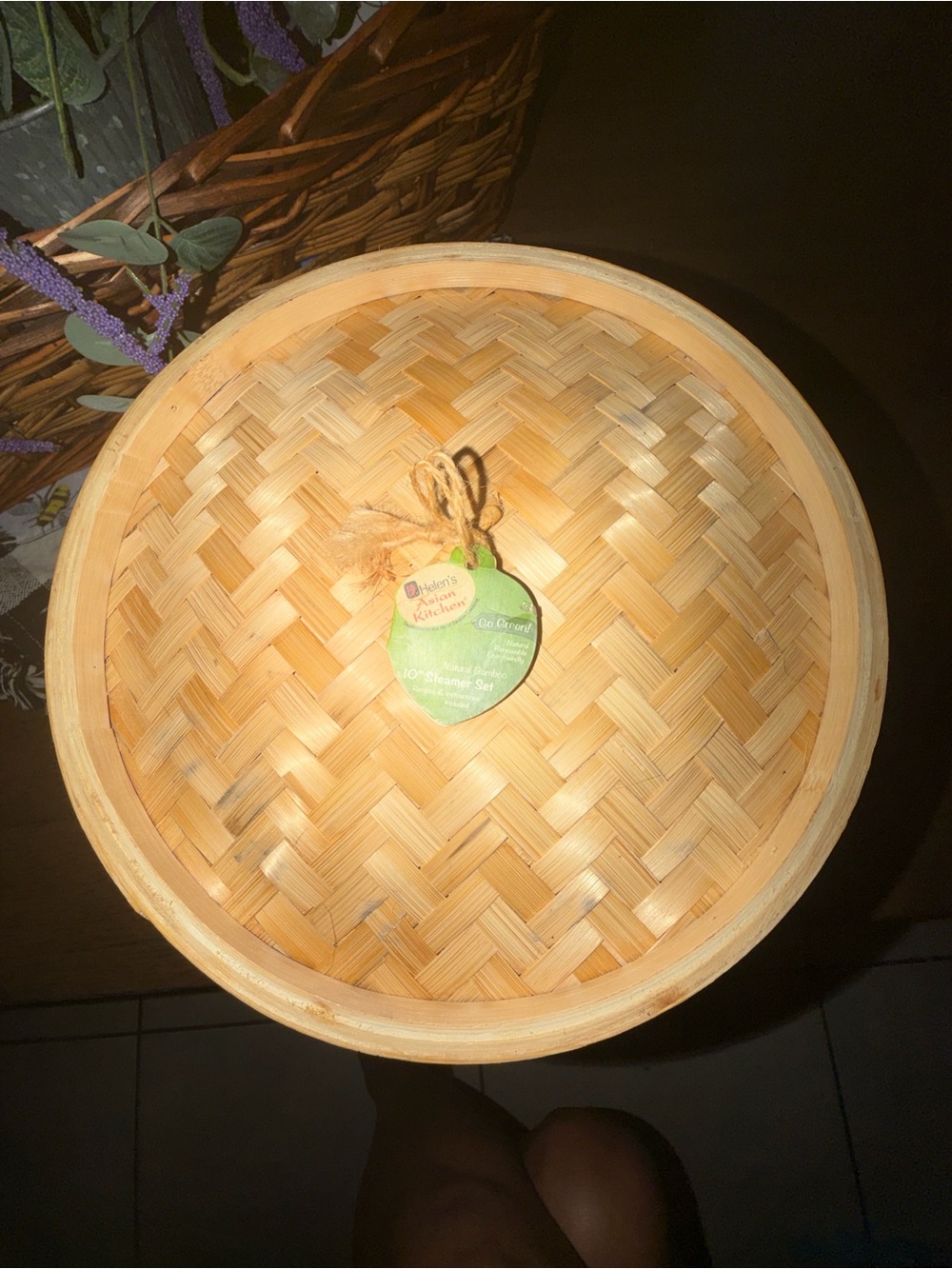 Bamboo Woven Serving Tray - Natural Light Wood